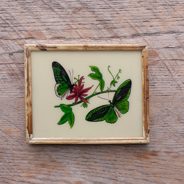 Medium Framed Glass Painting From India