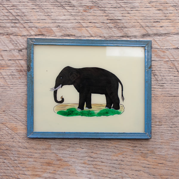 Medium Framed Glass Painting From India