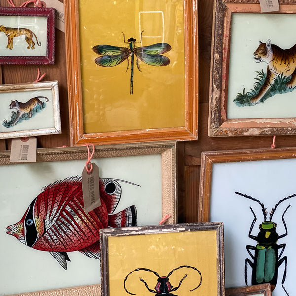 Small Framed Glass Painting From India