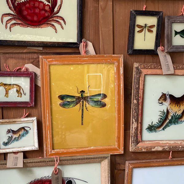 Small Framed Glass Painting From India