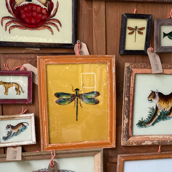 Large Framed Glass Painting From India