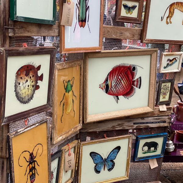 Large Framed Glass Painting From India