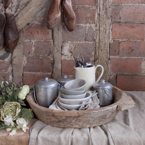 Vintage Indian Dough Bowl – Hand-Carved Wooden Decor