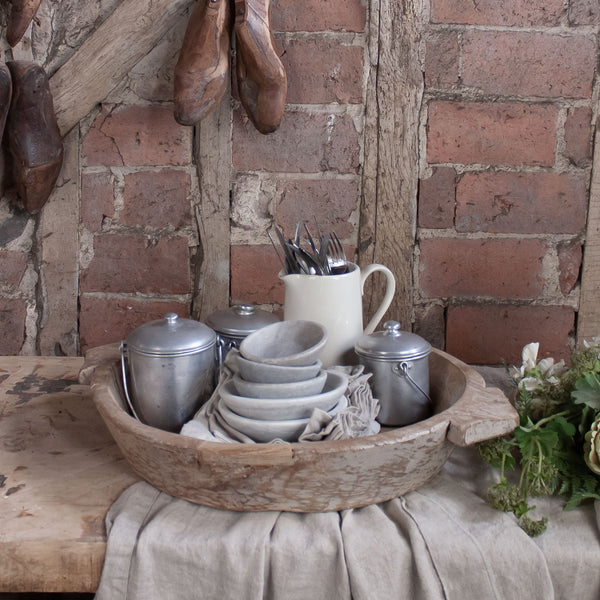 Vintage Indian Dough Bowl – Hand-Carved Wooden Decor