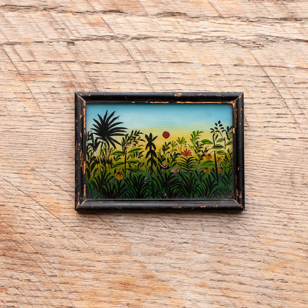 Small Framed Glass Painting From India