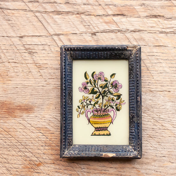 Small Framed Glass Painting From India