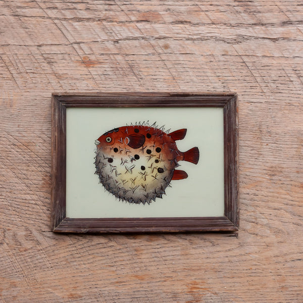 Medium Framed Glass Painting From India