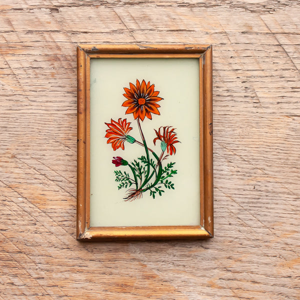 Small Framed Glass Painting From India