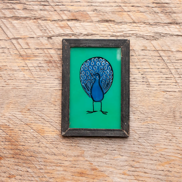 Small Framed Glass Painting From India