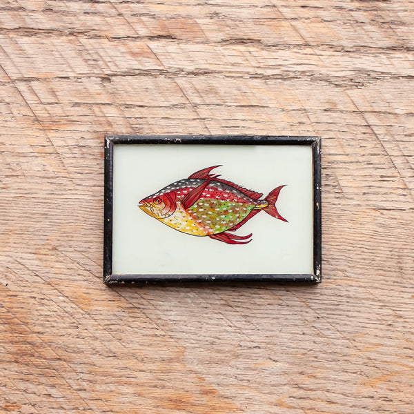 Small Framed Glass Painting From India