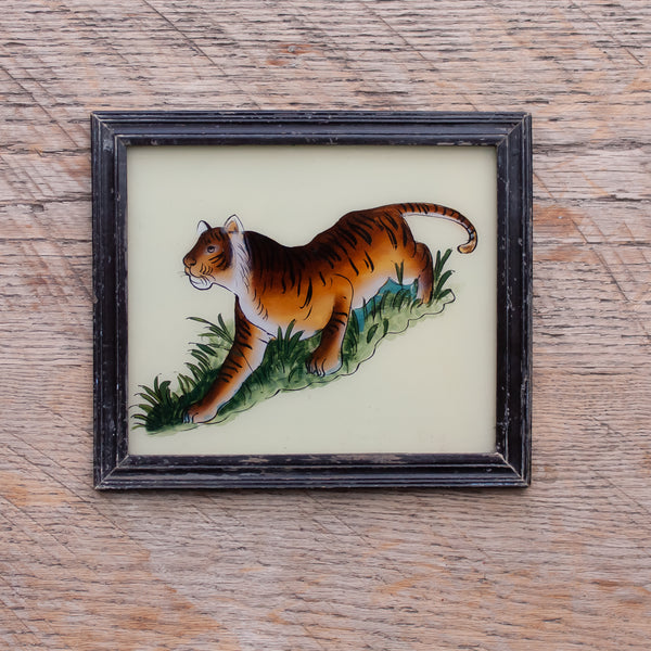 Medium Framed Glass Painting From India