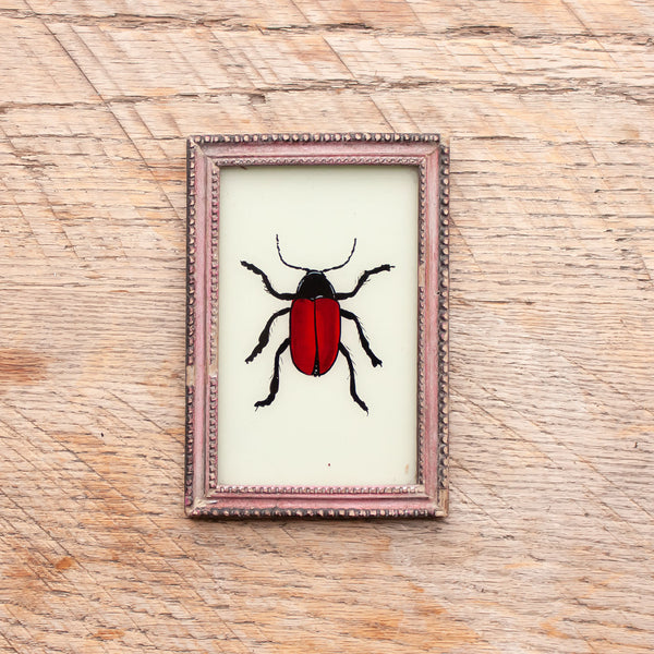 Small Framed Glass Painting From India