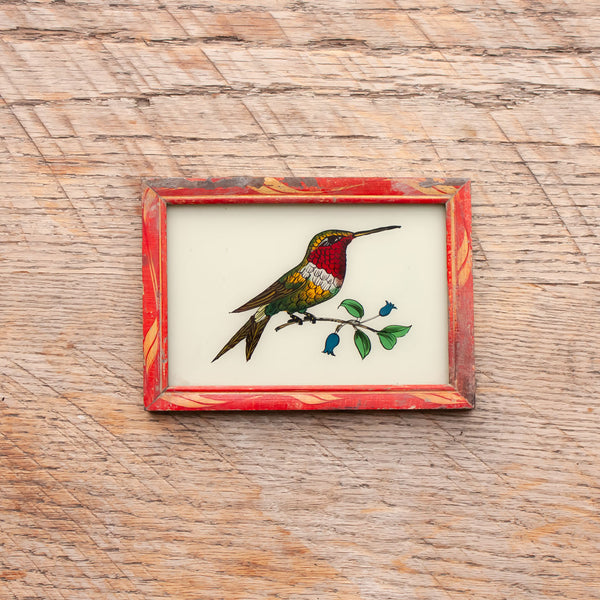 Small Framed Glass Painting From India