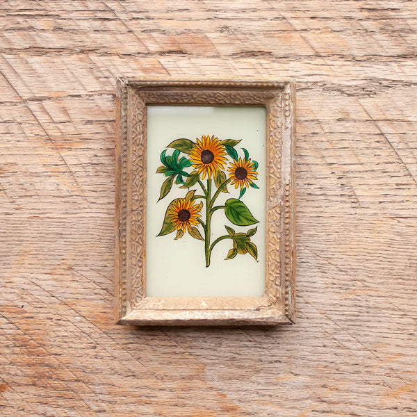 Small Framed Glass Painting From India