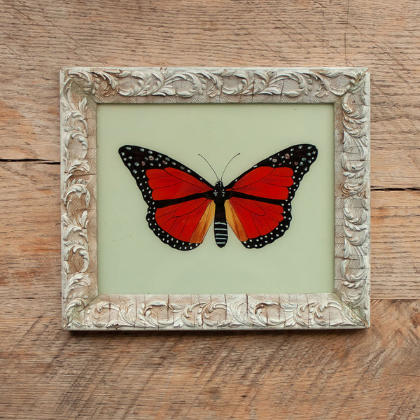 Medium Framed Glass Painting From India