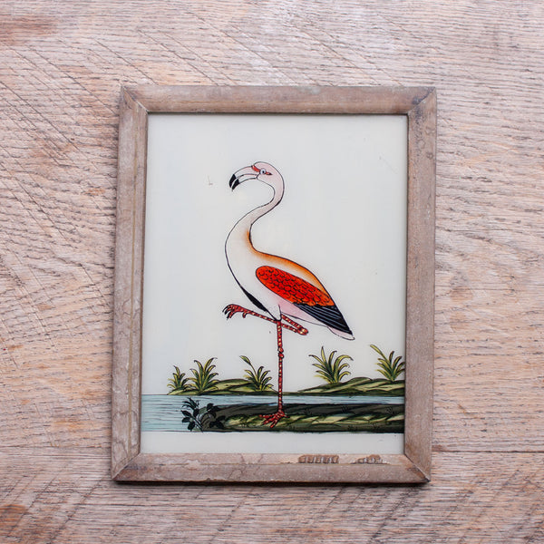 Medium Framed Glass Painting From India