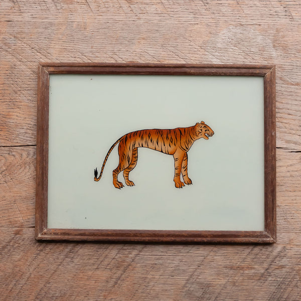 Large Framed Glass Painting From India