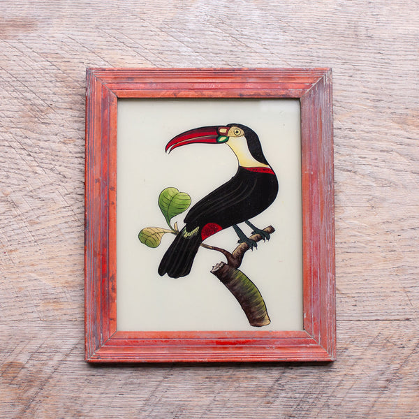 Medium Framed Glass Painting From India