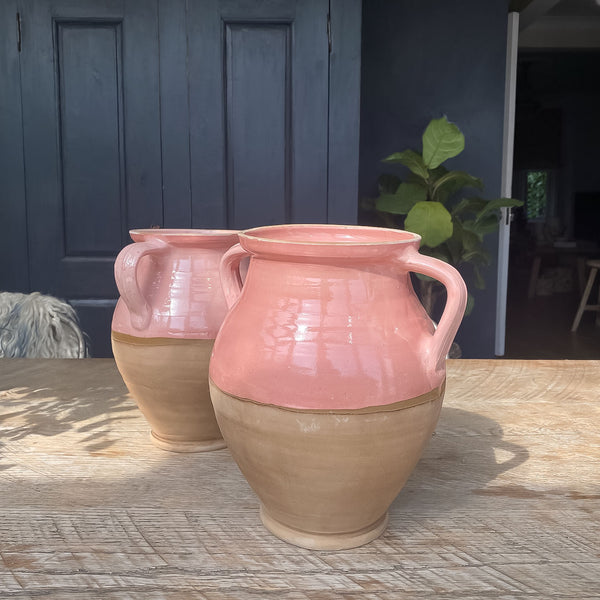 Pink Glazed Hand -Made Hungarian Vase