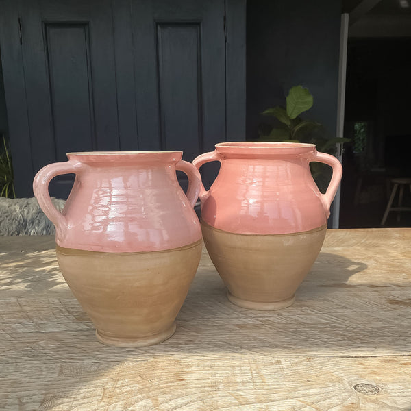 Pink Glazed Hand -Made Hungarian Vase