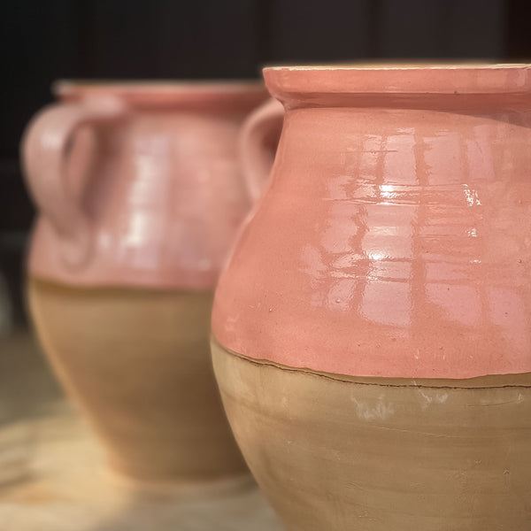 Pink Glazed Hand -Made Hungarian Vase