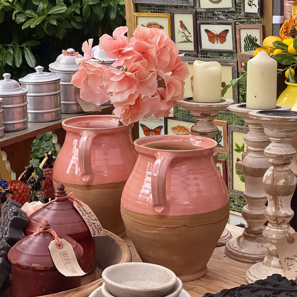Pink Glazed Hand -Made Hungarian Vase