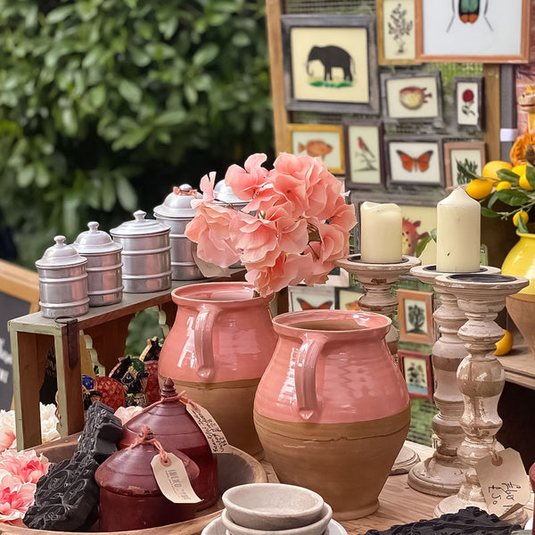 Pink Glazed Hand -Made Hungarian Vase