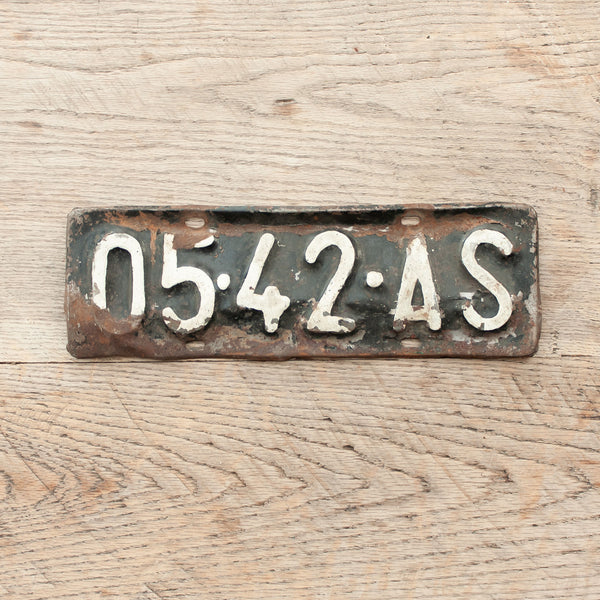 Vintage Monochrome Number Plate