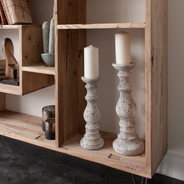 Reclaimed Wooden Bookcase With Metal Hairpin Legs