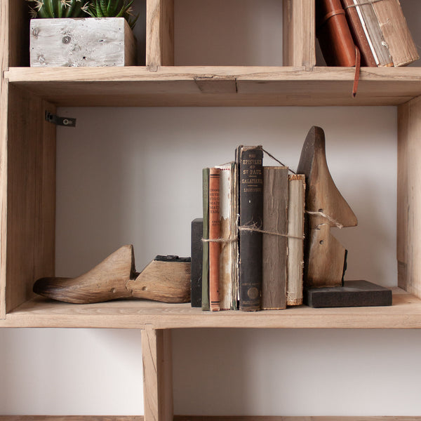 Vintage Wooden Shoe Bookends