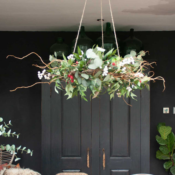 Handmade Everlasting Hanging Berry Chandelier