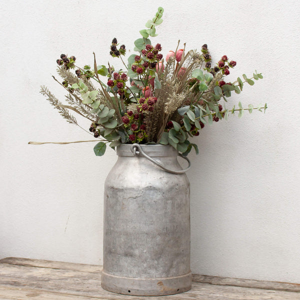 Vintage Large Industrial Galvanised Milk Churn Rustic Farmhouse Planter