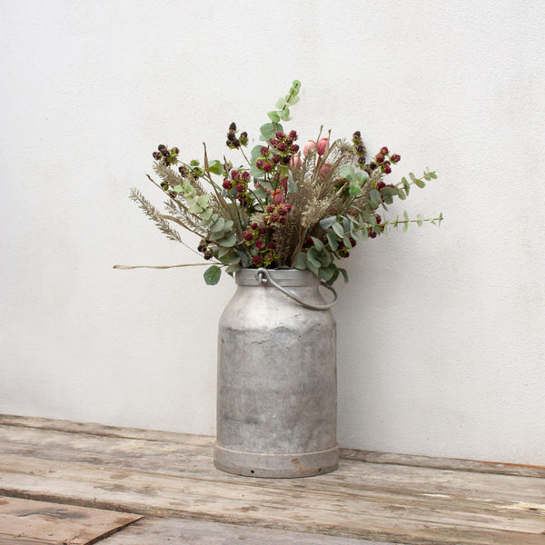 Vintage Large Industrial Galvanised Milk Churn Rustic Farmhouse Planter