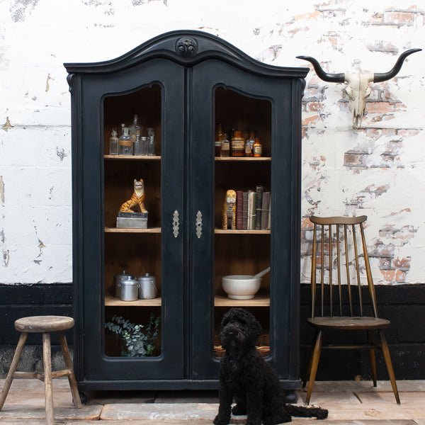 Vintage Black Display Cabinet