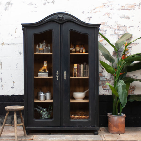 Vintage Black Display Cabinet