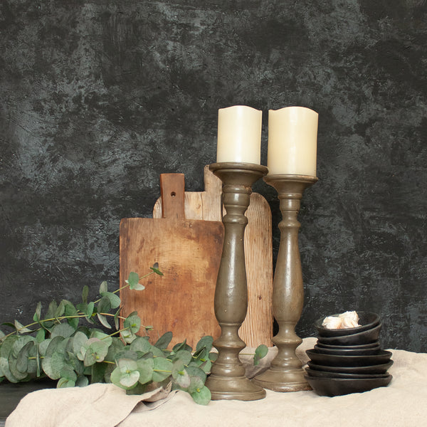 Tall Wooden Indian Candle Sticks