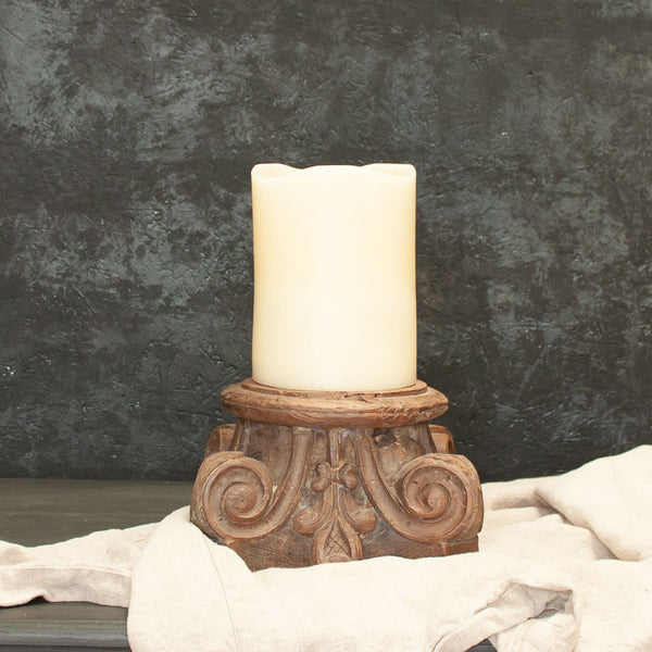Vintage Indian Carved Candle Holders