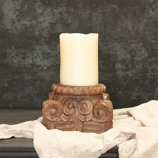 Vintage Indian Carved Candle Holders