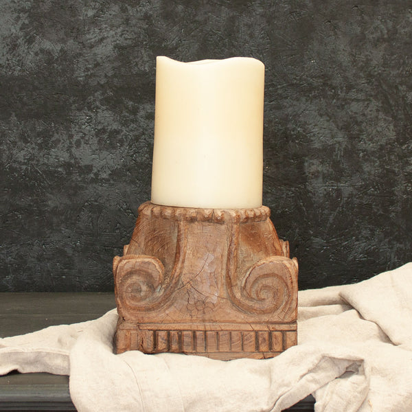 Vintage Indian Carved Candle Holders