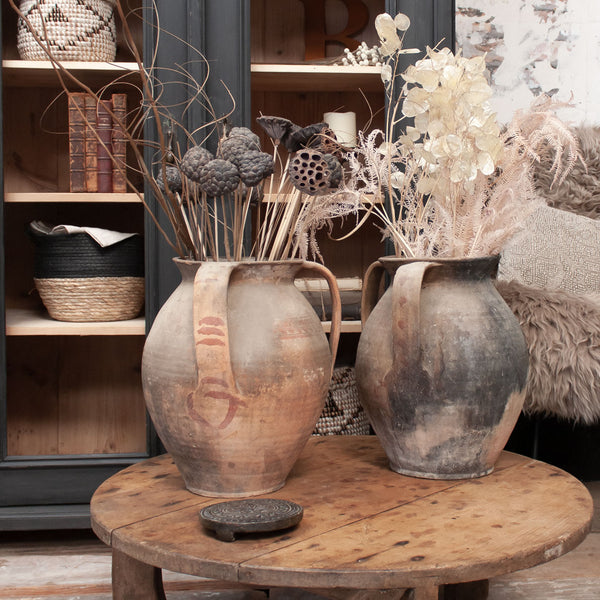 Large Vintage Terracotta Pots with Handles