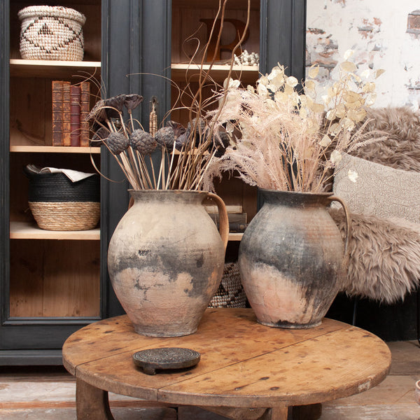 Large Vintage Terracotta Pots with Handles