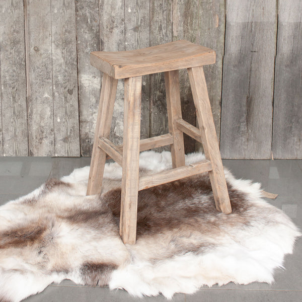 Vintage Rustic Wooden Bar Stool