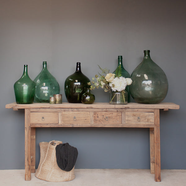 Large Vintage Green French Demijohn Carboy