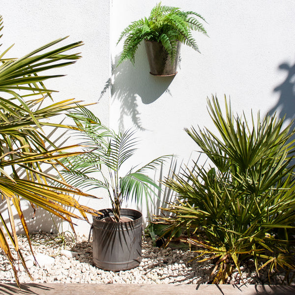 Large Vintage Half Bucket Hanging Pots