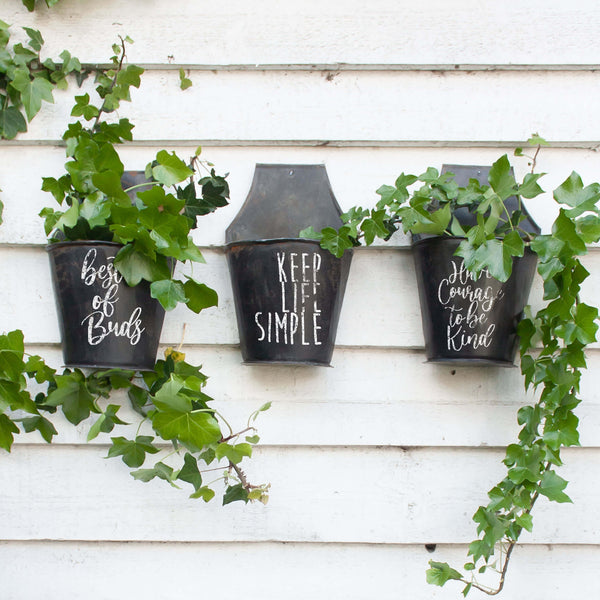 Vintage Half Bucket Hanging Pots