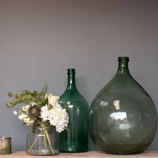 Large Vintage Green Italian Demijohn