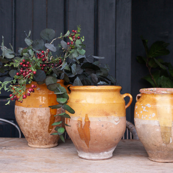 Antique French Yellow Confit Pot