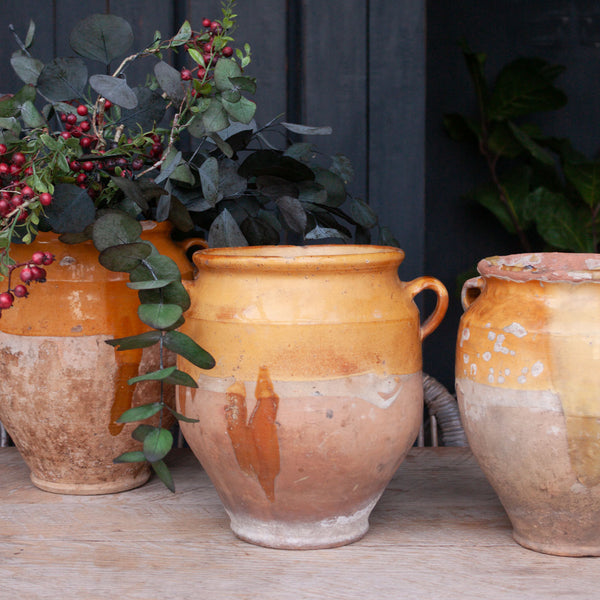 Antique French Yellow Confit Pot