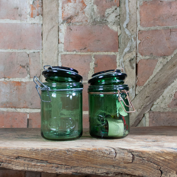 Vintage Green Solidex Jars