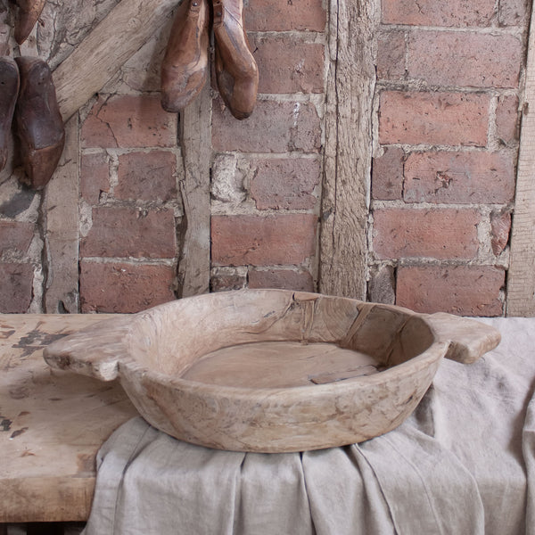 Indian Wooden Dough Bowl